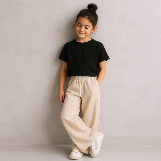 Palazo Pantalón Flare Niña - Arena