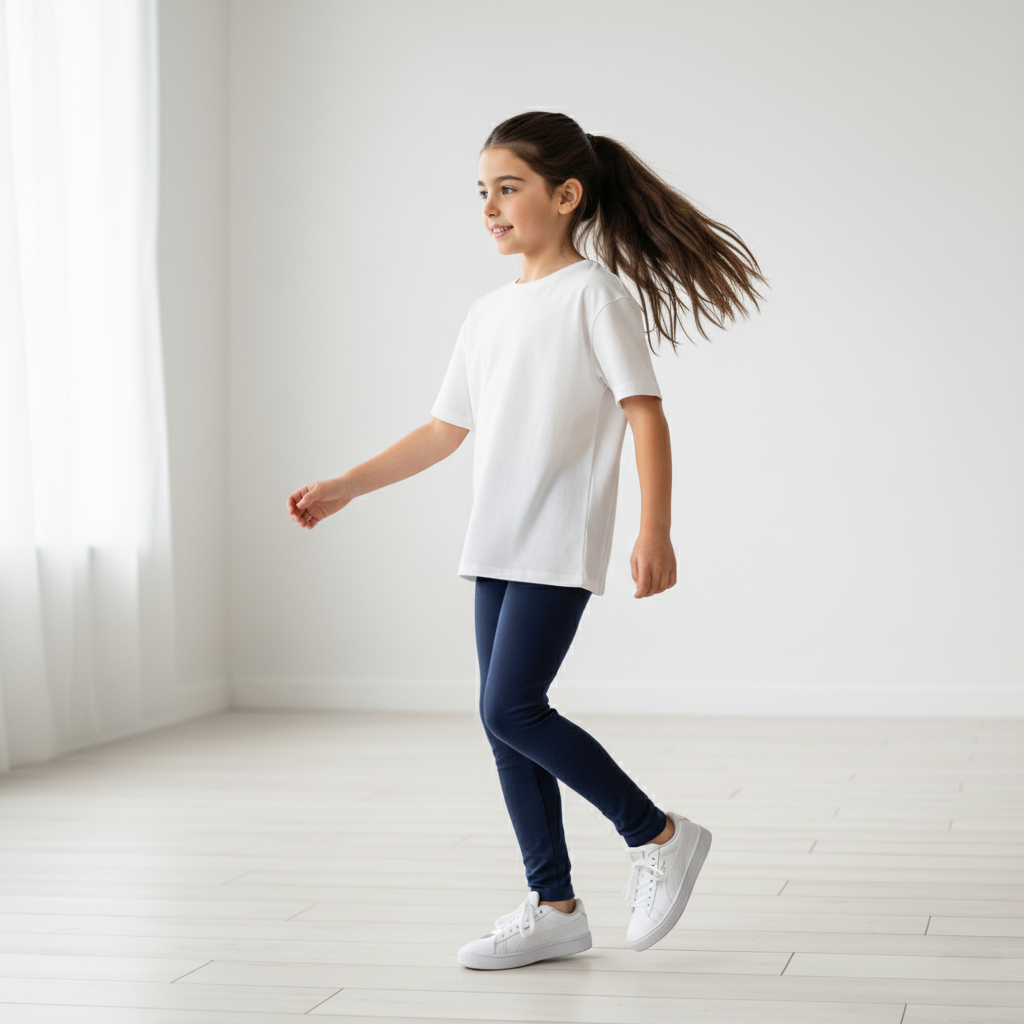 Legging Niña Basic Azul - Algodón