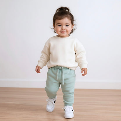 Jogger Buzo Bebé Menta Dusty (French Terry - Algodón)