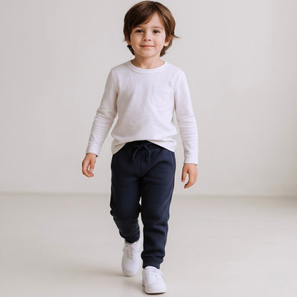 Jogger Buzo Niña Niño Navy Azul (Afranelado - 100% Algodón)
