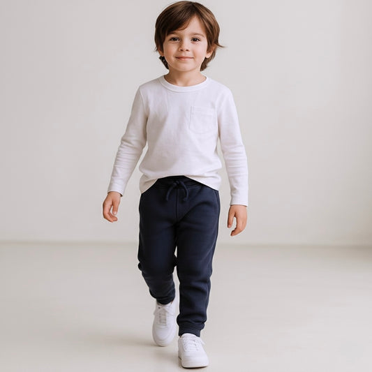Jogger Buzo Niña Niño Navy Azul (Afranelado - 100% Algodón)