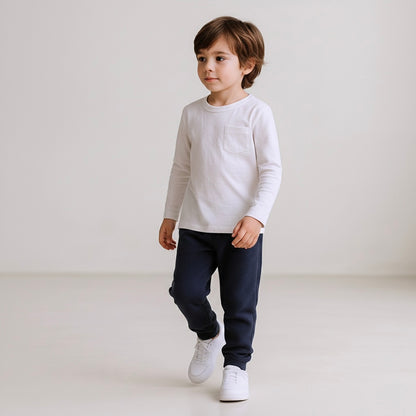 Jogger Buzo Niña Niño Navy Azul (Afranelado - 100% Algodón)