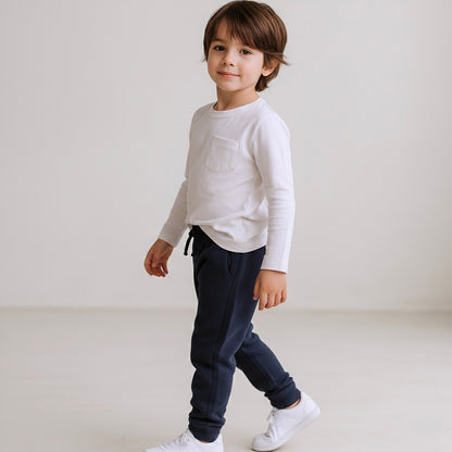 Jogger Buzo Niña Niño Navy Azul (Afranelado - 100% Algodón)