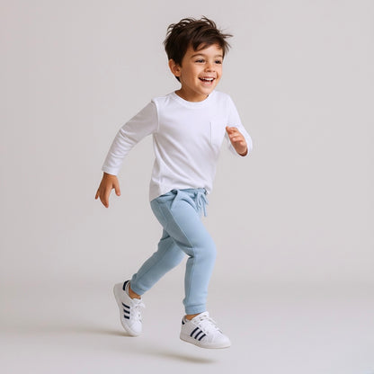 Jogger Buzo Denim Niño Niña (Afranelado - 100% algodón)