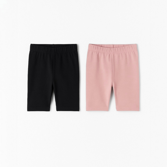 Set Biker Short Niñas x 2 (Negro / Rosa)