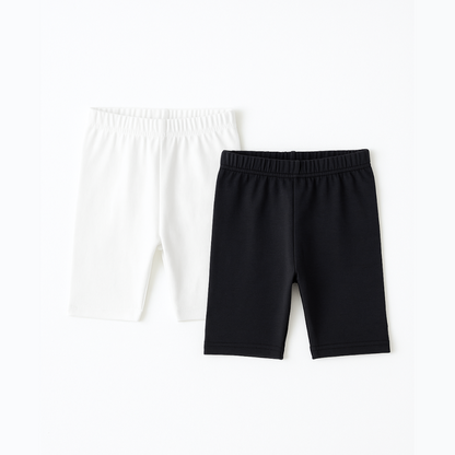Set Biker Short Niñas x 2 (Blanco / Negro)