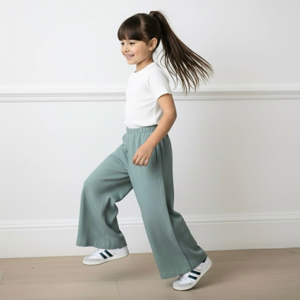 Palazo Pantalón Flare Niña - Menta