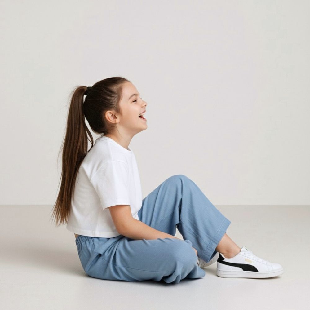 Palazo Pantalón Flare Niña - Denim