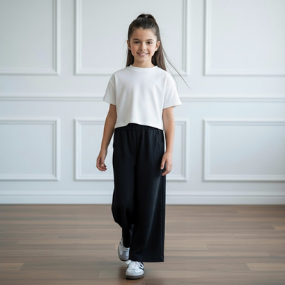 Palazo Pantalón Flare Niña - Negro
