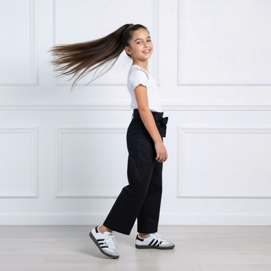 Pantalón Culotte Niña Lazo - Negro