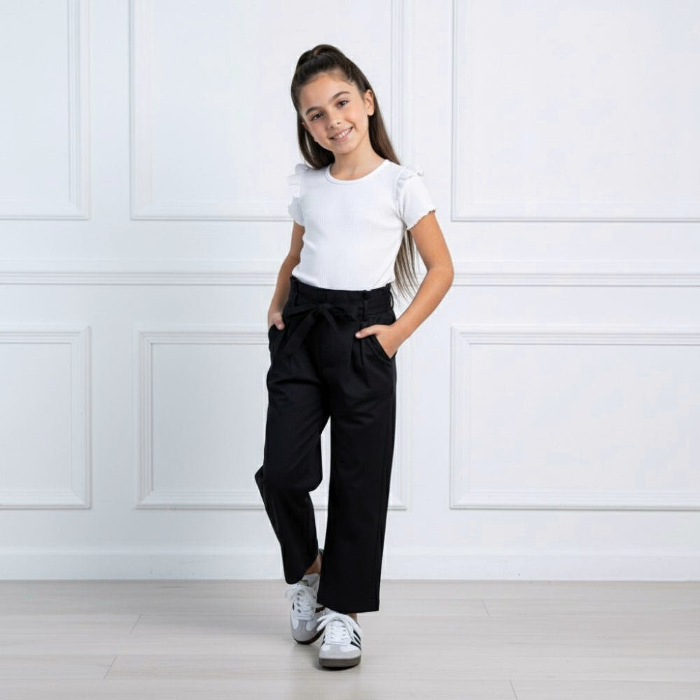 Pantalón Culotte Niña Lazo - Negro