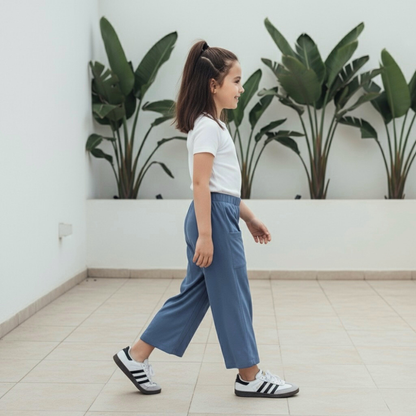 Pantalón Culotte Niña Bolsillos - Azul Cobalto