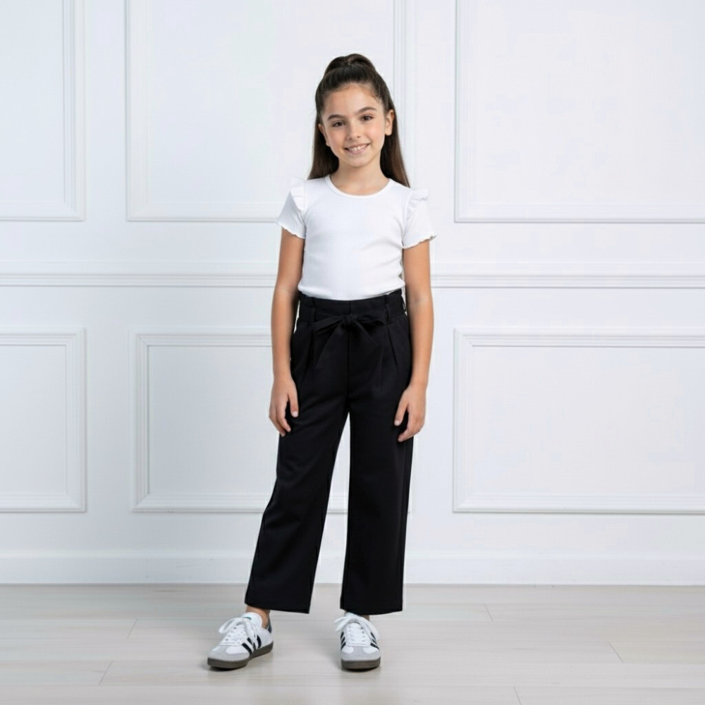 Pantalón Culotte Niña Lazo - Negro