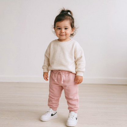Jogger Buzo Bebé Rosa Suave (French Terry)
