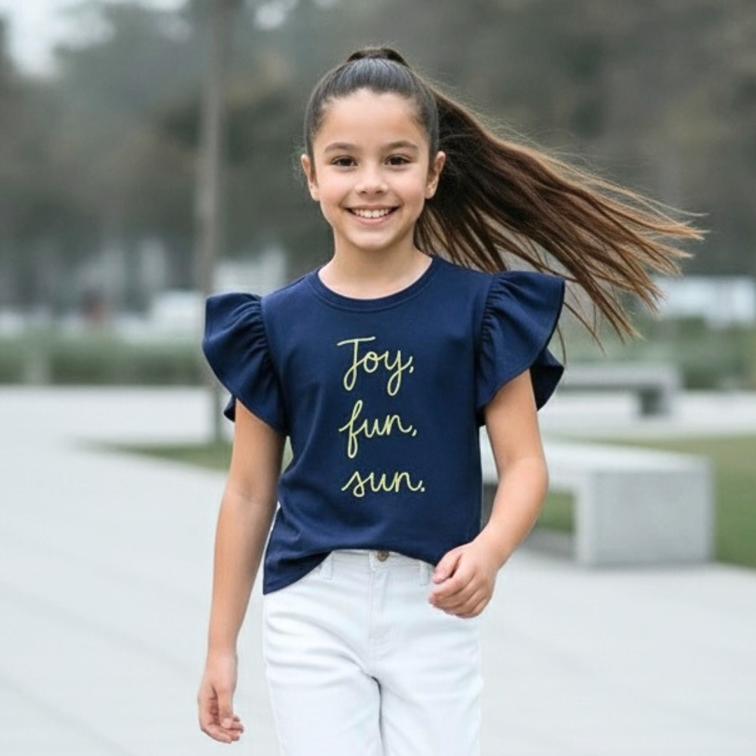 Polo Niña Joy Azul (100% algodón)