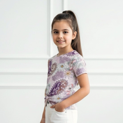 Polo Niña Rib Nudo (Lila - Rosa)