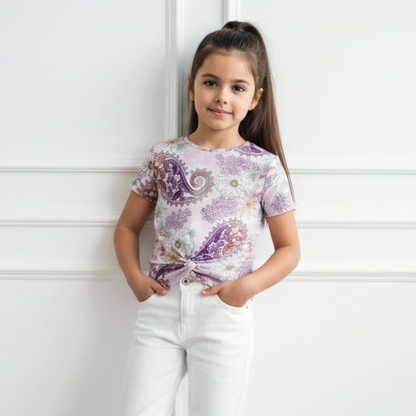 Polo Niña Rib Nudo (Lila - Rosa)