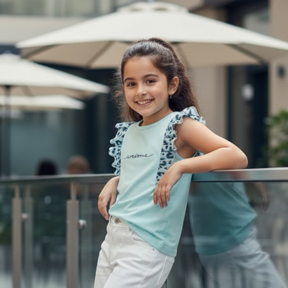 Polo Niña Awesome Aqua (100% Algodón)