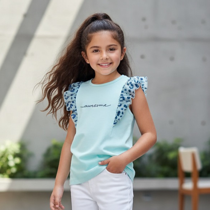 Polo Niña Awesome Aqua (100% Algodón)