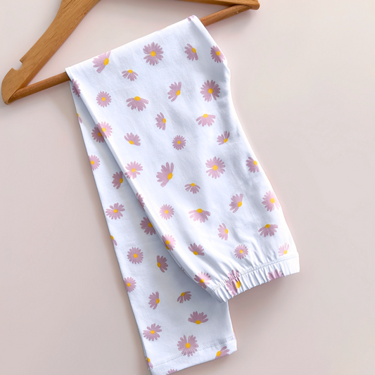 Legging Blanco Niña Margarita Algodón - Le Petit Company