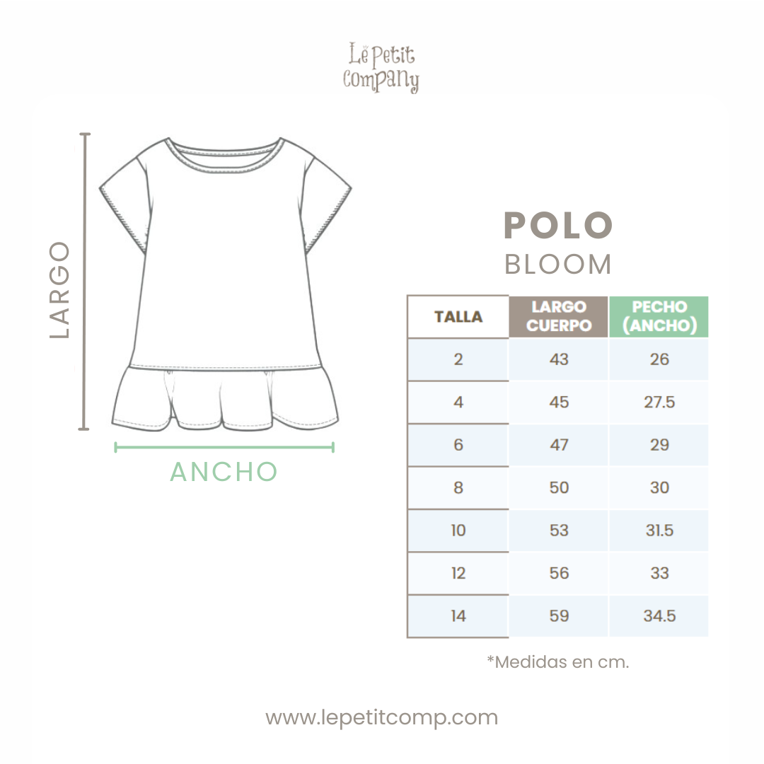 Polo Niña Bloom (Coral) - 100% Algodón