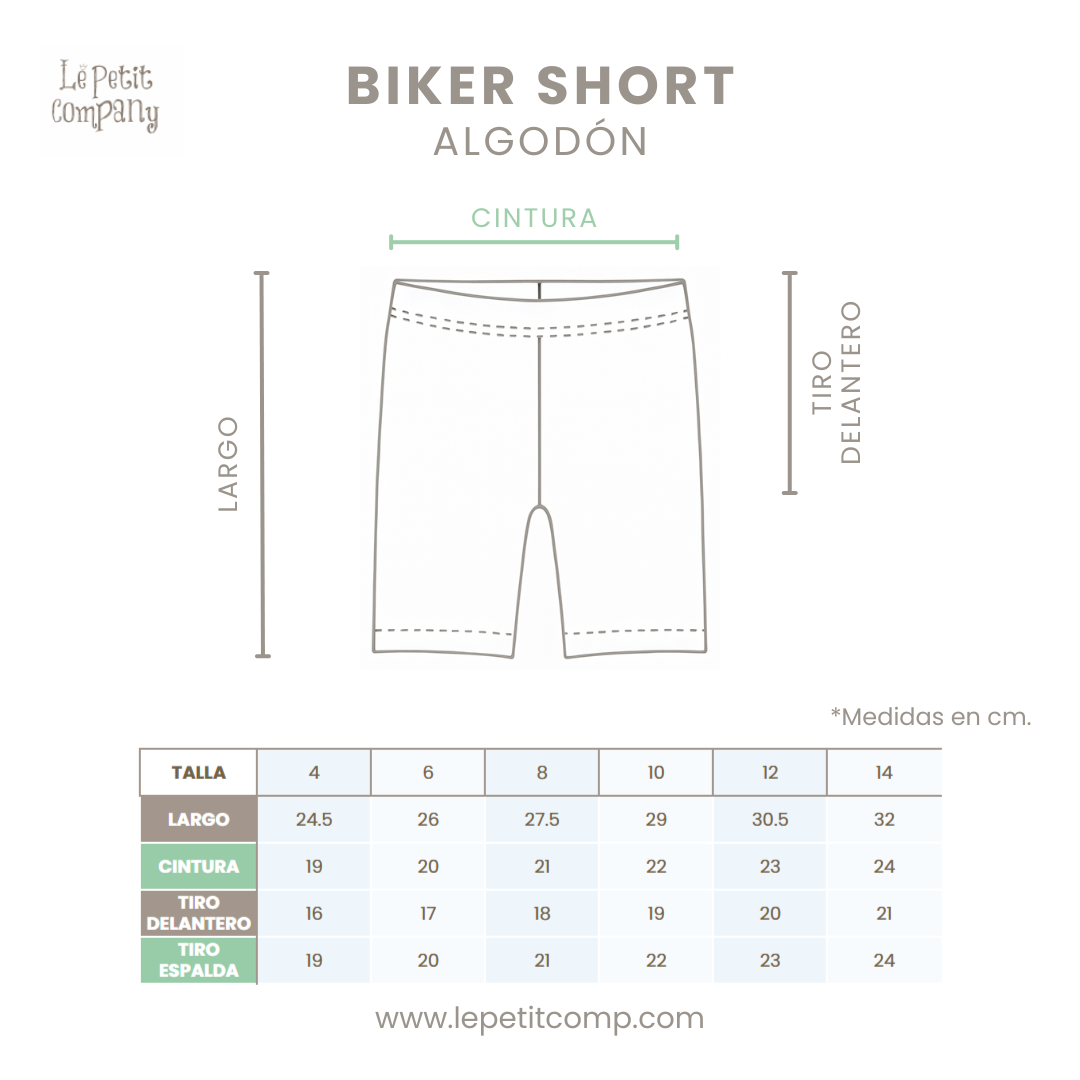 Set Biker Short Niñas x 2 (Blanco / Azul)