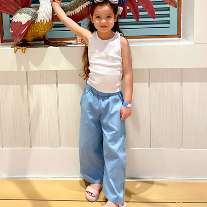 Palazo Pantalón Flare Niña - Denim - Le Petit Company
