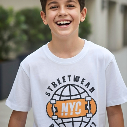 Polo Brooklyn Blanco Niño – 100% Algodón