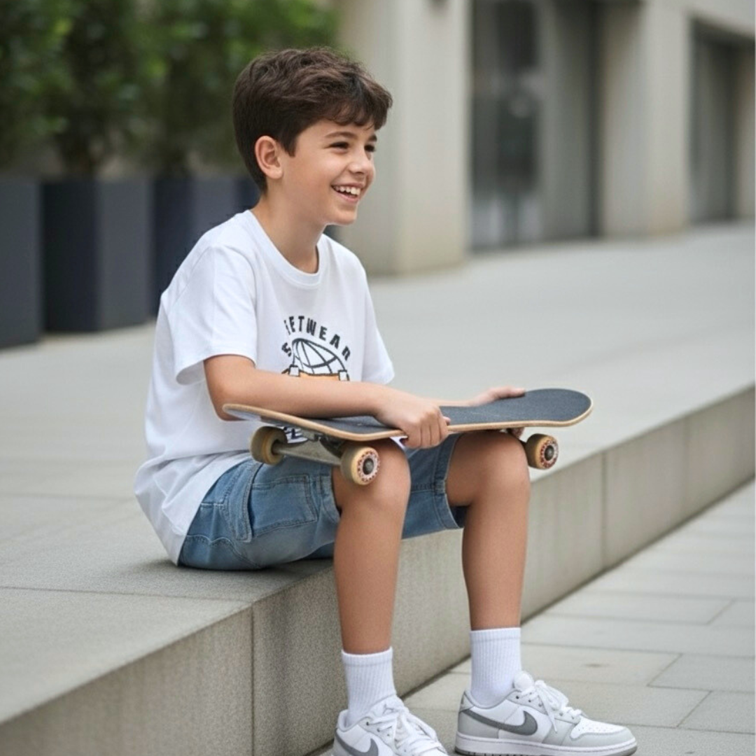 Polo Brooklyn Blanco Niño – 100% Algodón