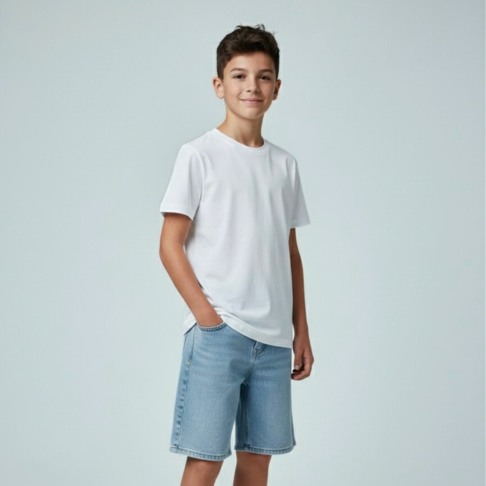 Polo Niño Niña Algodón - Blanco