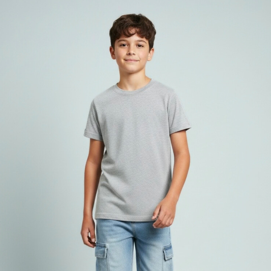 Polo Niño Niña Algodón - Gris Melange