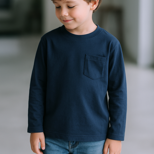 Polo Azul Bolsillo Niño - Le Petit Company | Ropa para Niños y Niñas
