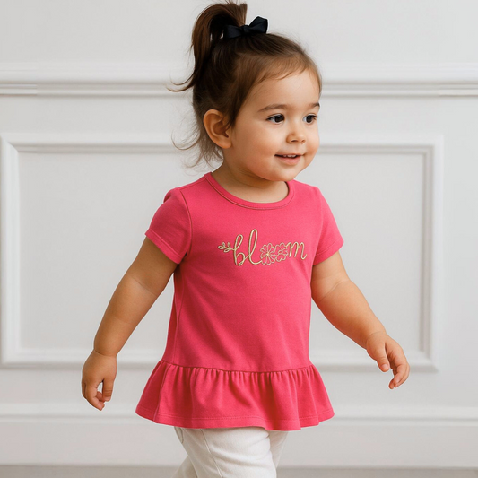Polo Bebé Niña Bloom (Coral) - 100% Algodón