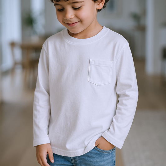 Polo Blanco Bolsillo Niño - Le Petit Company | Ropa para Niños y Niñas