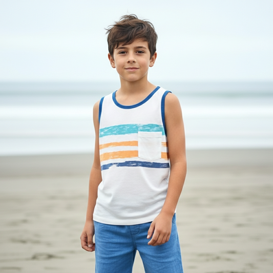 Polo Manga Cero Bividi Niño Algodón Bolsillo Blanco