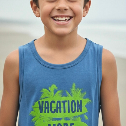 Polo Manga Cero Bividi Nino Algodon Vacation Mode Celeste ANG Kidz