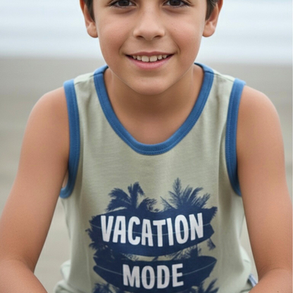 Polo Manga Cero Bividi Nino Algodon Vacation Mode Verde ANG Kidz