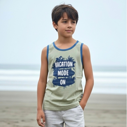 Polo Manga Cero Bividi Nino Algodon Vacation Mode Verde ANG Kidz