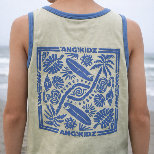 Polo Manga Cero Bividi Nino Algodon Verde Estampado Espalda ANG Kidz