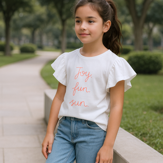 Polo Niña Algodón Blanco Joy – Le Petit Company
