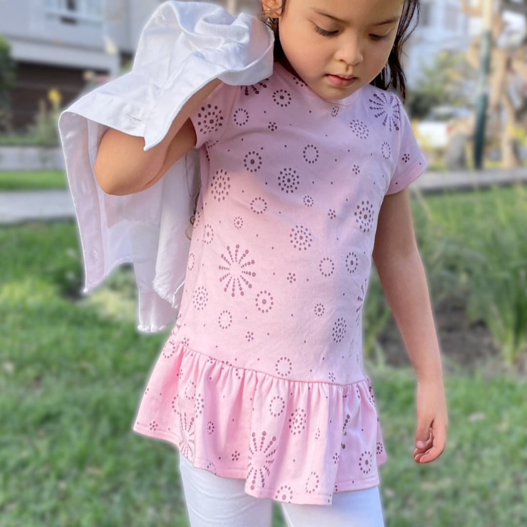 Polo Niña Dots Hot Pink (100% Algodón) - Le Petit Company