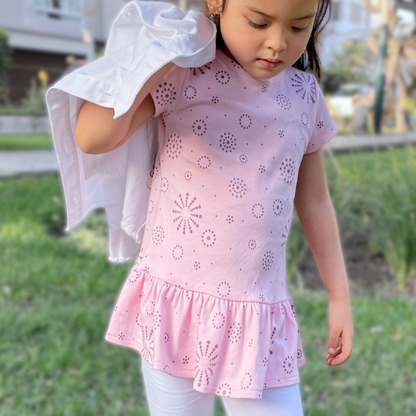 Polo Niña Dots Hot Pink (100% Algodón) - Le Petit Company