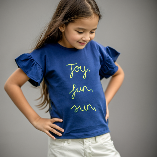 Polo Niña Joy Azul (100% algodón) - Le Petit Company