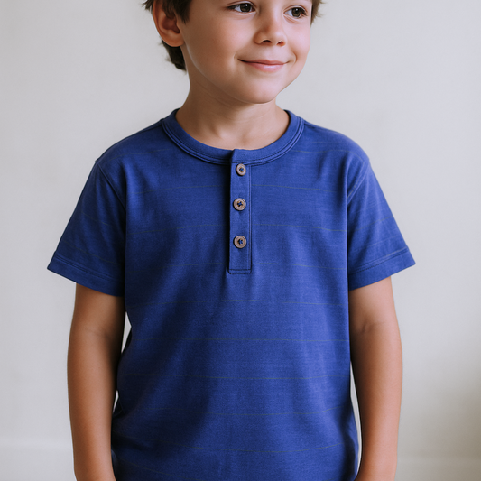 Polo Niño Algodón Azul Botones – Le Petit Company
