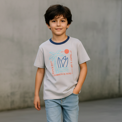 Polo Niño Surf´Up - Gris (100% algodón)