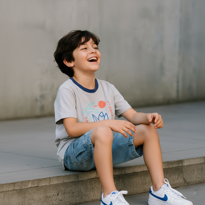 Polo Niño Surf´Up - Gris (100% algodón)