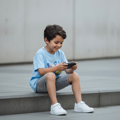 Polo Niño Game Time - Celeste (100% algodón)