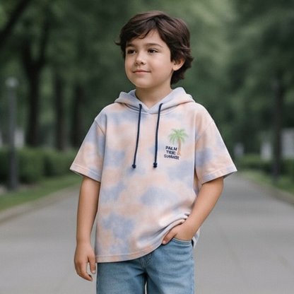 Polo Niño Tie Dye - Coral (100% algodón)