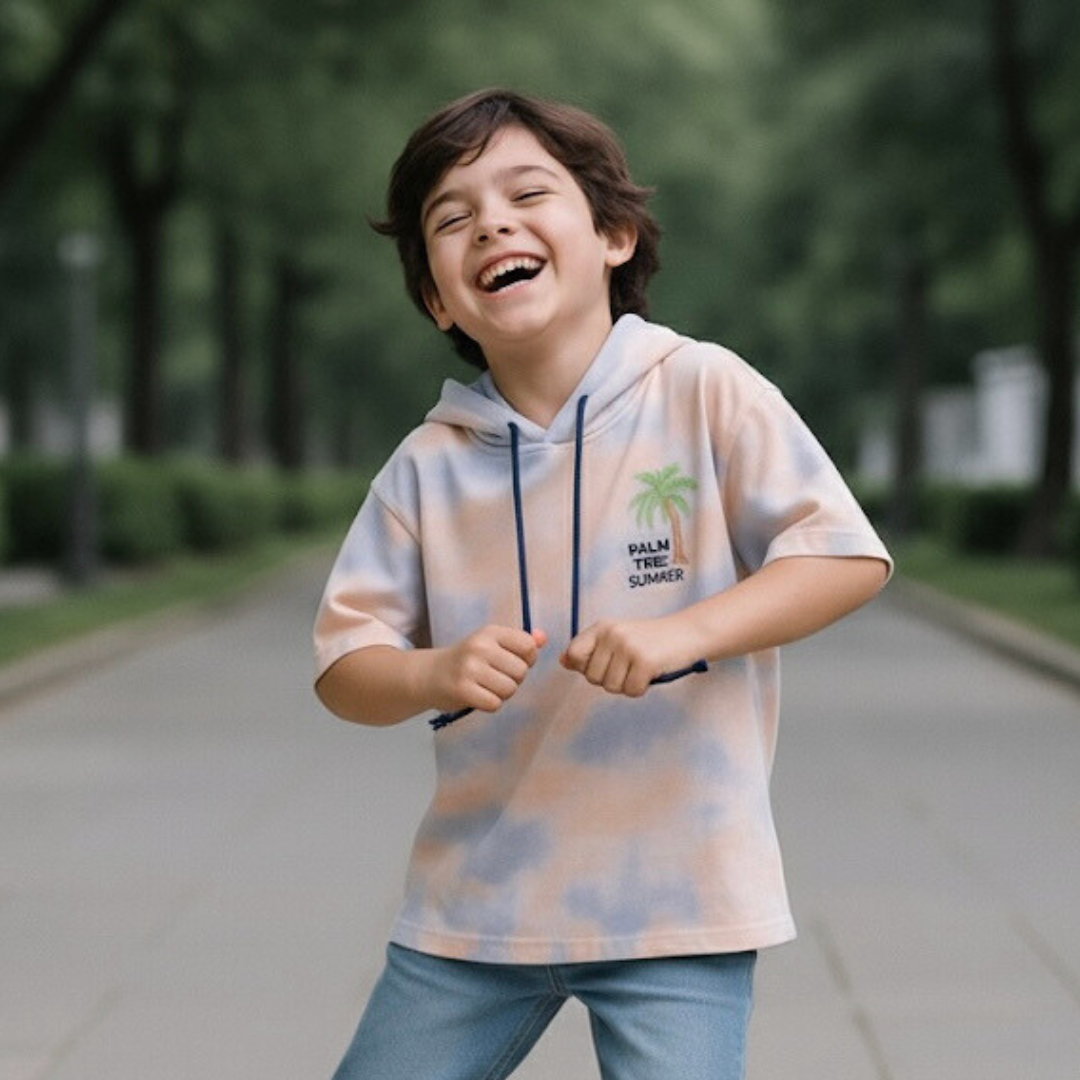 Polo Niño Tie Dye - Coral (100% algodón)