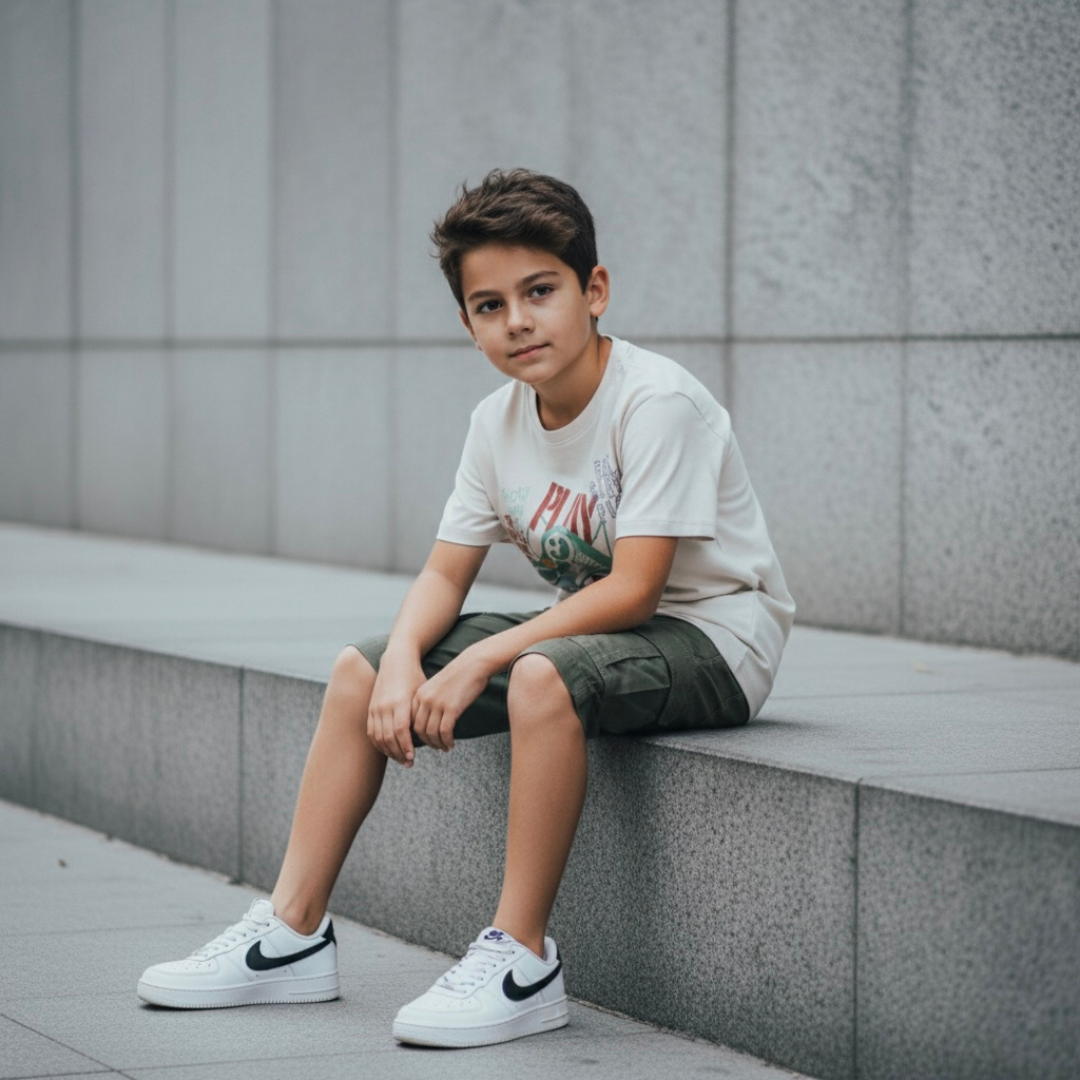 Polo Niño Gaming - Gris (100% algodón)